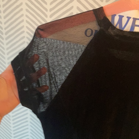 Theyskens Theory Black Velvet & Mesh Mini Dress 🖤✨ - Picture 3 of 5